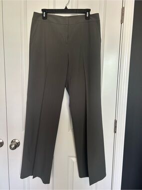 Lafayette 148 New York Grey Straight-Leg Dress Pants